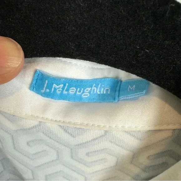 J.McLaughlin Henley Collared Dress Tie Waist Belt 3/4 Sleeve Office Career M - Picture 4 of 6